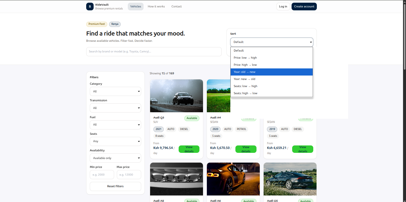 Ride Yangu — Car Rental Booking Platform